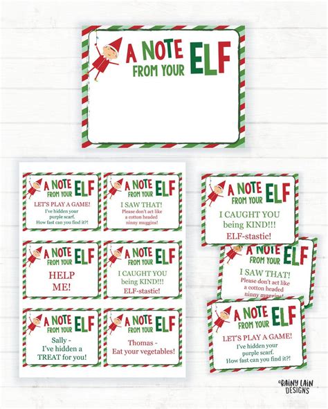 Printable Elf Notes